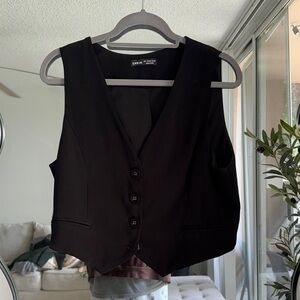 SHEIN Black Buttoned Vest